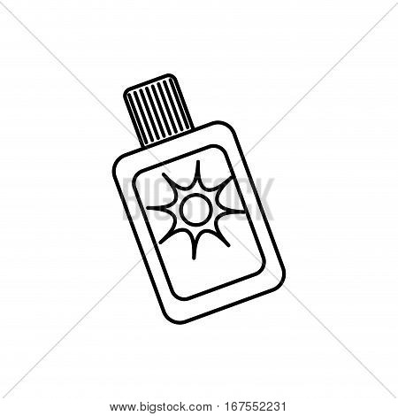 Sun bronzer bottle icon vector illustration graphic design