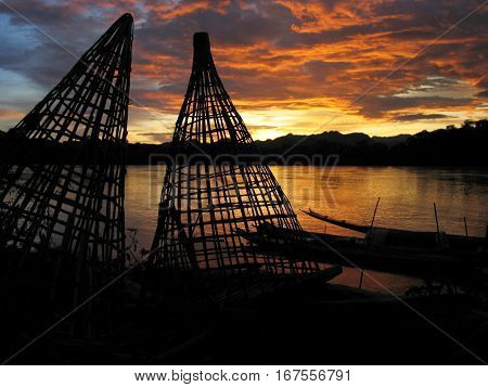 Bank of the Mekong River. Laos Louang Prabang