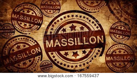 massillon, vintage stamp on paper background