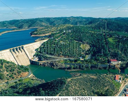 photo of Aerial View of Pomarao Dam Portugal