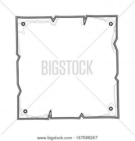 silhouette torn parchment with steel brad vector illustration
