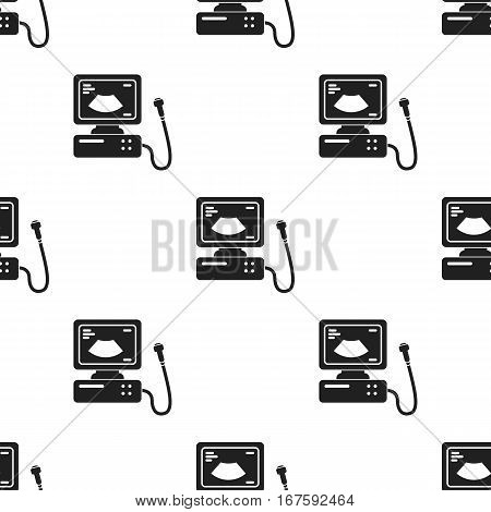 Ultrasound diagnostic icon in black style isolated on white background. Pregnancy pattern vector illustration. - stock vector