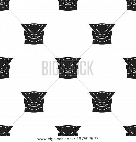 Pregnant icon in black style isolated on white background. Pregnancy pattern vector illustration. - stock vector