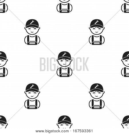 Mechanic black icon. Illustration for web and mobile. - stock vector