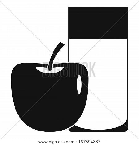 Glass of drink and apple icon. Simple illustration of glass of drink and apple vector icon for web