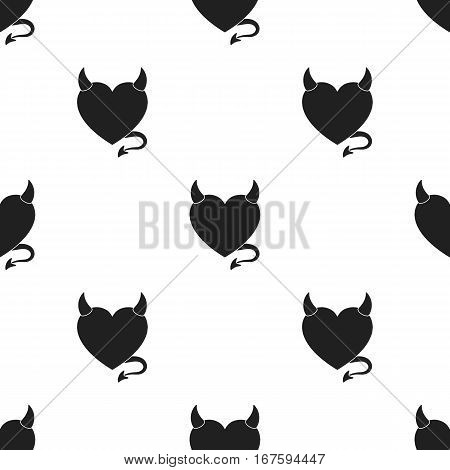 Heart icon in black style isolated on white background. Romantic pattern vector illustration. - stock vector