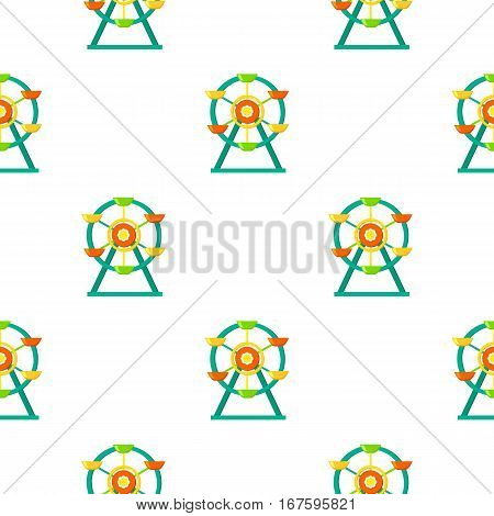 Ferris wheel icon in cartoon style isolated on white background. Play garden pattern vector illustration. - stock vector