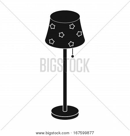 Floor lamp icon in black design isolated on white background. Sleep and rest symbol stock vector illustration. - stock vector