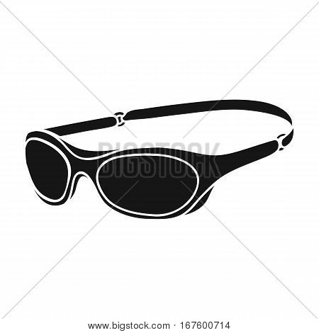 Glasses for swimming icon in black design isolated on white background. Surfing symbol stock vector illustration. - stock vector