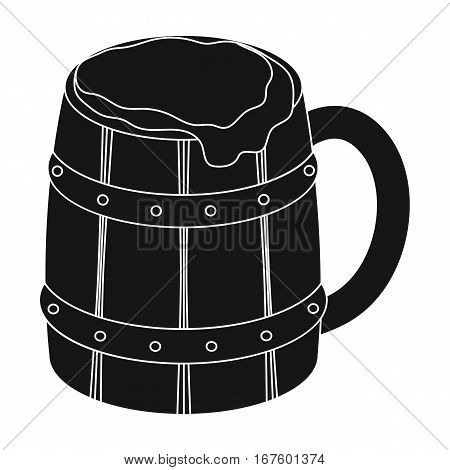Viking ale icon in black design isolated on white background. Vikings symbol stock vector illustration. - stock vector