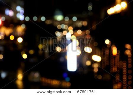 Night City Street Lights Bokeh Background.
