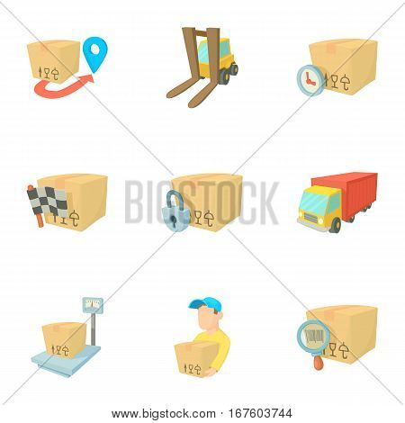 Delivery icons set. Cartoon illustration of 9 delivery vector icons for web