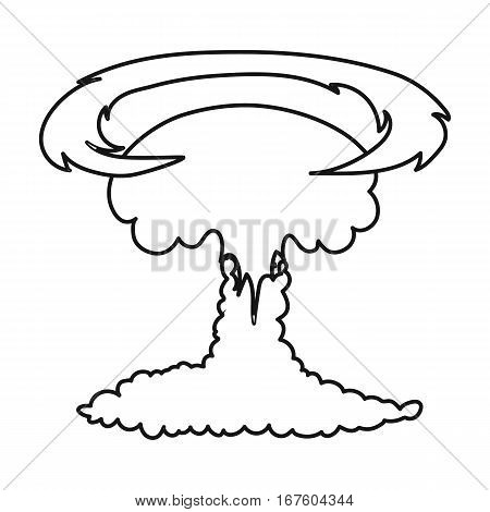 Nuclear explosion icon in outline design isolated on white background. Explosions symbol stock vector illustration. - stock vector