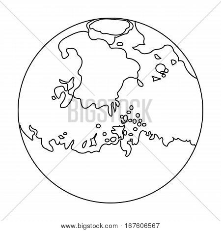 Mars icon in outline design isolated on white background. Planets symbol stock vector illustration. - stock vector