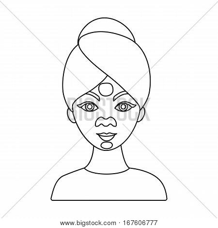 Facial mask icon in outline style isolated on white background. Skin care symbol vector illustration. - stock vector