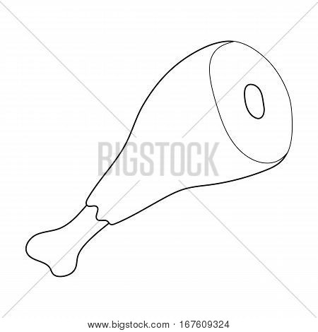 Viking ham icon in outline design isolated on white background. Vikings symbol stock vector illustration. - stock vector