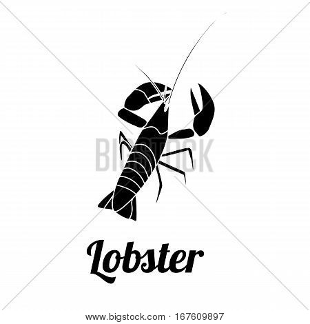 Black Lobster symbol isolated icon, vector illustration