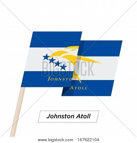 Johnston Atoll Ribbon Waving Flag Isolated on White. Vector Illustration. Johnston Atoll Flag with Sharp Corners