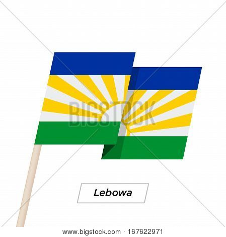 Lebowa Ribbon Waving Flag Isolated on White. Vector Illustration. Lebowa Flag with Sharp Corners