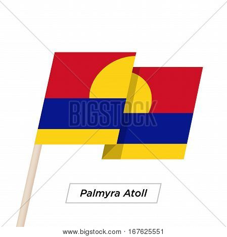 Palmyra Atoll Ribbon Waving Flag Isolated on White. Vector Illustration. Palmyra Atoll Flag with Sharp Corners