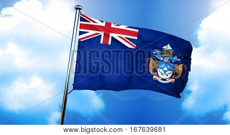 Tristan da cunha flag, 3D rendering