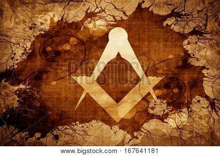 Grunge vintage freemason symbol