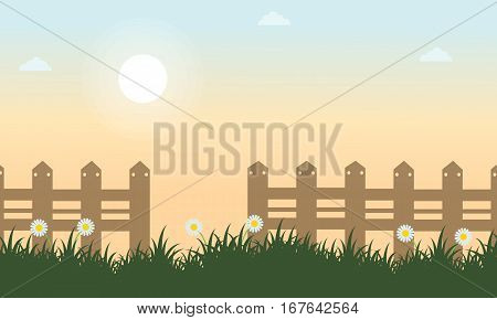 Vector flat of spring landscape collection stock