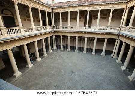 PADUA, ITALY - MAY 3, 2016: Palazzo Bo historical building home of the Padova University from 1539 in Padua Italy