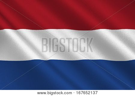 Flag of Netherlands or Kingdom of the Netherlands. 3d illustration