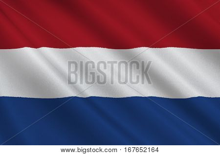 Flag of Netherlands or Kingdom of the Netherlands. 3d illustration
