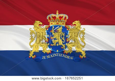 Flag of Netherlands or Kingdom of the Netherlands. 3d illustration