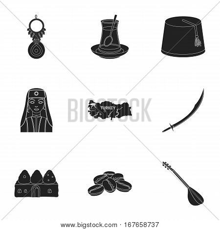 Turkey set icons in black style. Big collection of Turkey vector symbol stock
