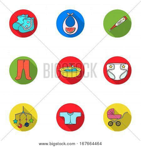 Baby born set icons in flat design. Big collection of baby born vector symbol stock illustration