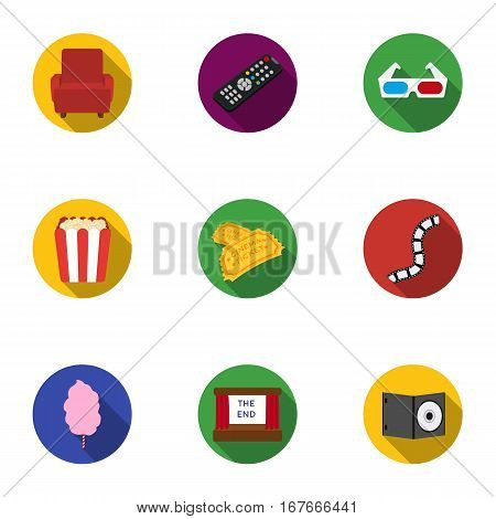 Films and cinema set icons in flat style. Big collection of films and cinema vector symbol stock