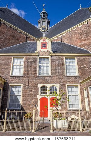 Red Door Of The Noorderkerk Church In Amsterdam