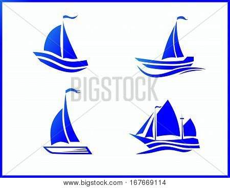 Stock Vtravel by sea or ocean a set of vector iconsector Icons boat at sea