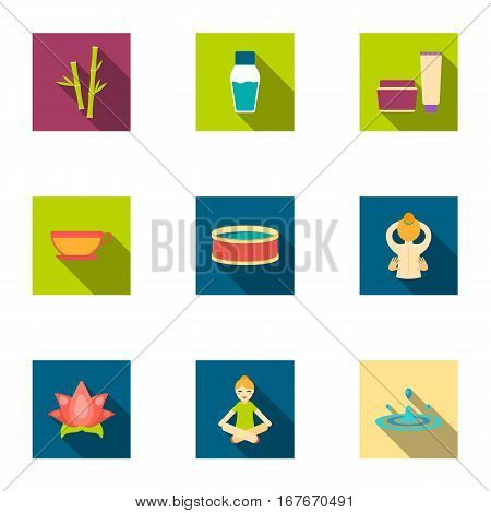 Spa set icons in flat style. Big collection of spa vector symbol stock