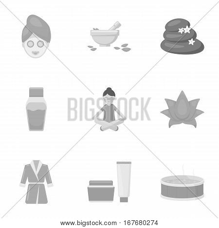 Spa set icons in monochrome style. Big collection of spa vector symbol stock