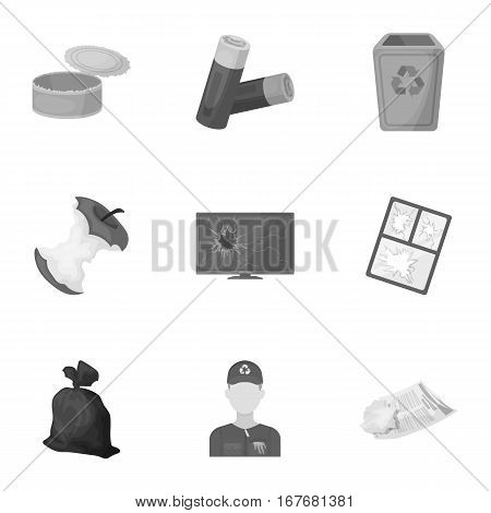 Trash and garbage set icons in monochrome design. Big collection of trash and garbage vector symbol stock illustration