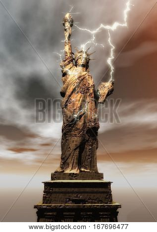 Digital Rendering Of The Statue Of Liberty