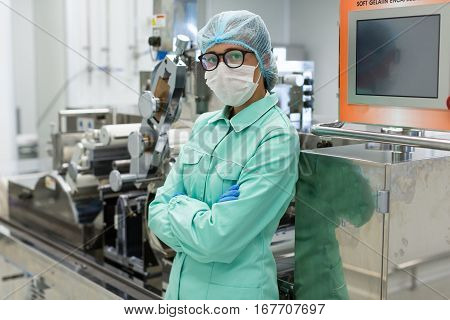 Cute Scientist Standing Near Control Panel