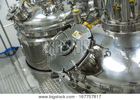 compression cap on compressor tank in pharmaciutical factory