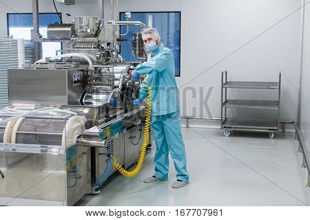 Plant Picture, Factory Worker Work With Machine, Steel Machines