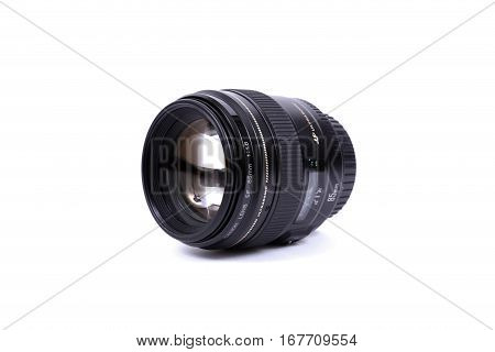 Kyiv, Ukraine - February 28, 2016: Canon 85Mm F/1.8 Ef Usm Lens. Canon Inc. Is A Japanese Multinatio