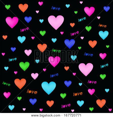 colorful pattern texture on Valentine's Day hearts