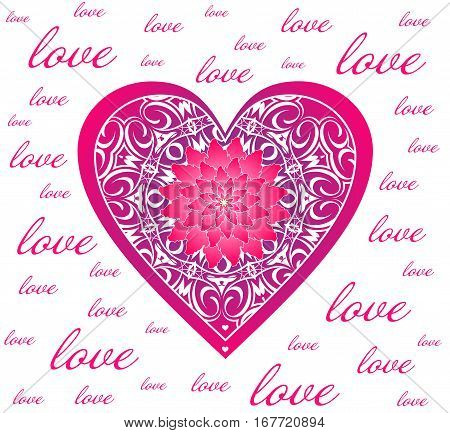 openwork lace heart with a magical flower for your sweetheart