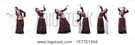 Young lady dancing traditional azeri dance