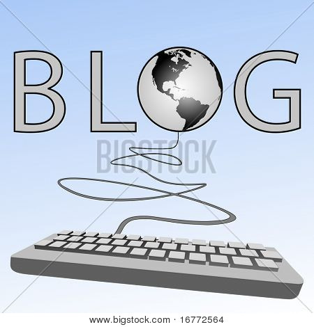 Blogi rachmistrz klawiatura Blogi do Western blogosfery z ziemi na tle błękitnego nieba.