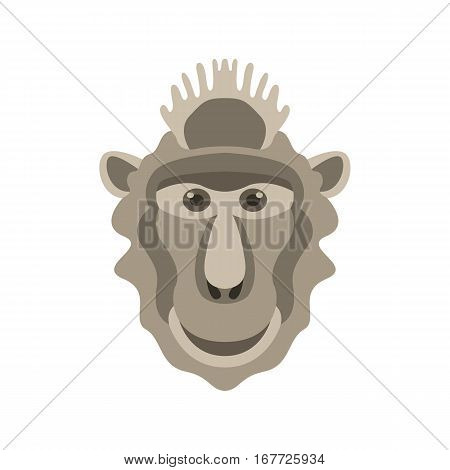 monkey head mask   vector illustration style Flat