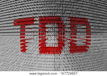 TDD is presented in the form of binary code 3d illustration